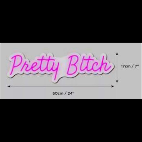 Brand New LED NEON PINK CUSTOM SIGN “Pretty Btch” 7x4x4in - Picture 8 of 10